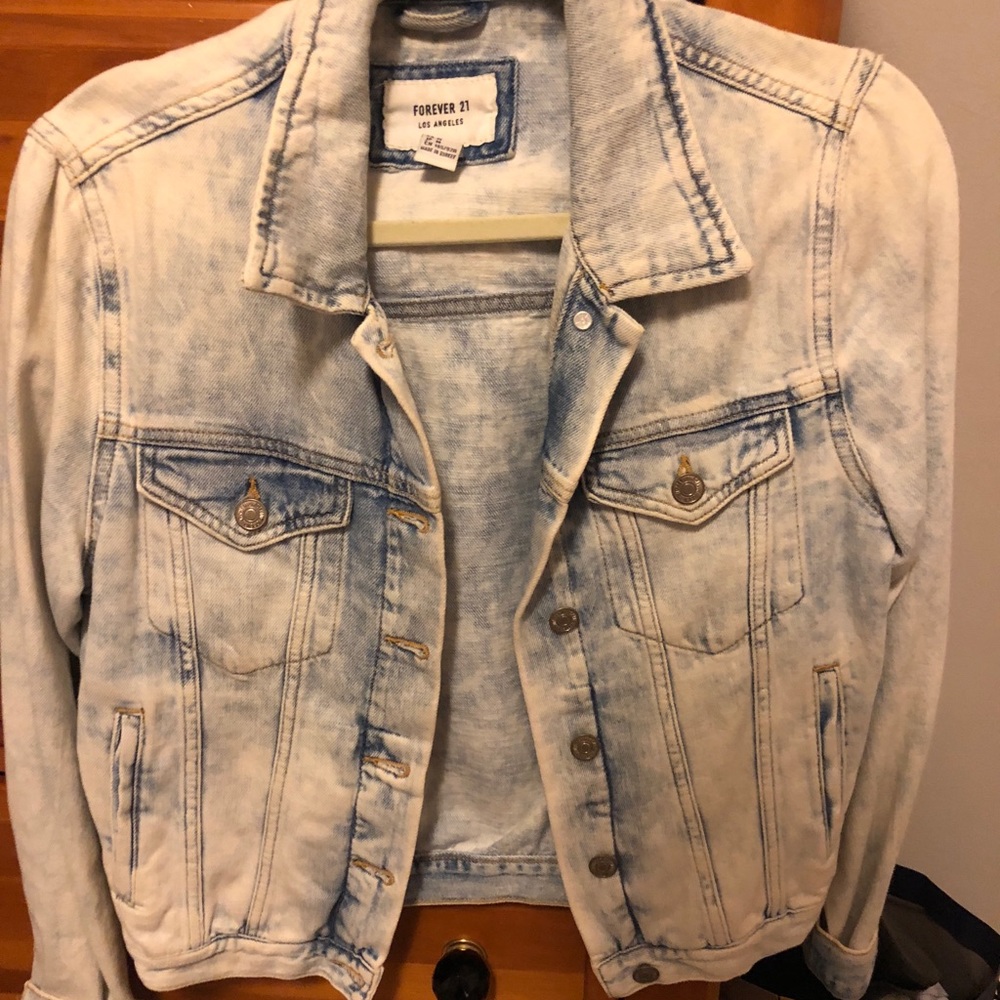Acid wash denim jacket
